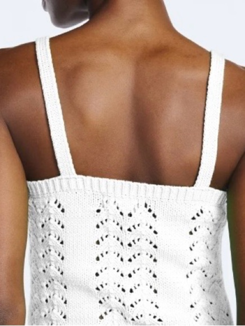Women’s White Knit Tank Top - Picture 2 of 3